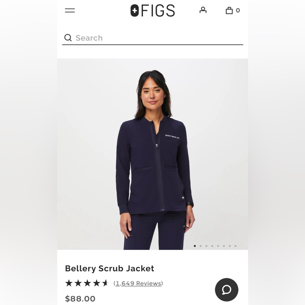 FIGS scrub jacket XS Navy Blue